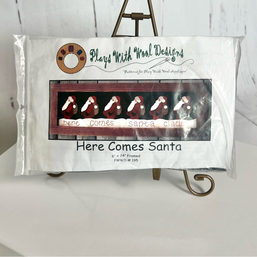 Here Comes Santa Wool Applique Kit Plays With Wool Designs Christmas Craft 6x24